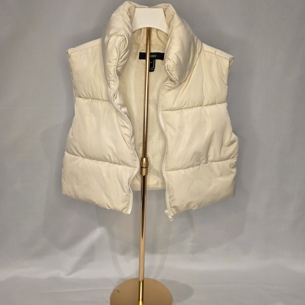 Forever 21 Off-White Puffer Vest